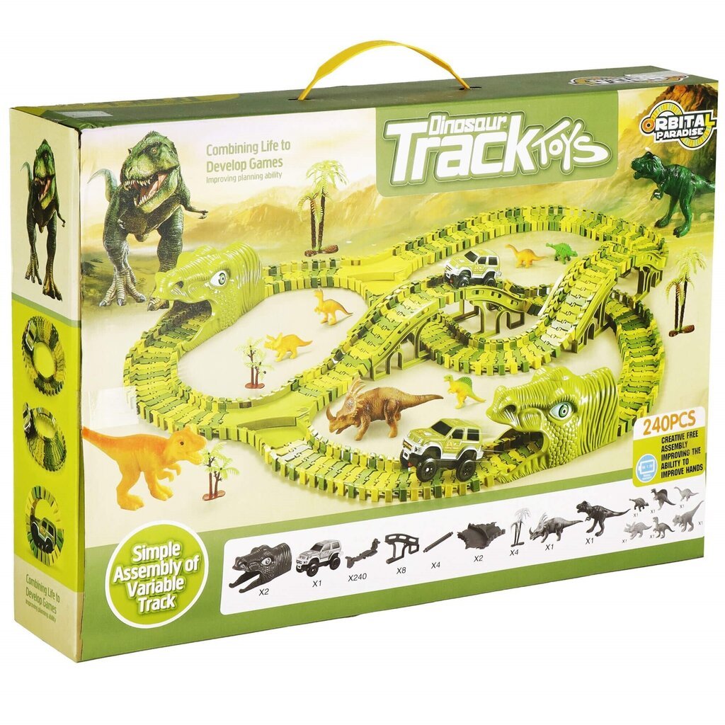 Kilparata Dinosaur park Springos, 240 osaa hinta ja tiedot | Poikien lelut | hobbyhall.fi