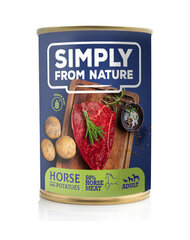 Simply From Nature kaikenrotuisille ja -ikäisille koirille hevosenlihalla ja perunoilla, 400 g hinta ja tiedot | Simply From Nature Lemmikit | hobbyhall.fi