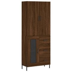 vidaXL Kaappi ruskea tammi 69,5x34x180 cm tekninen puu hinta ja tiedot | Lipastot | hobbyhall.fi