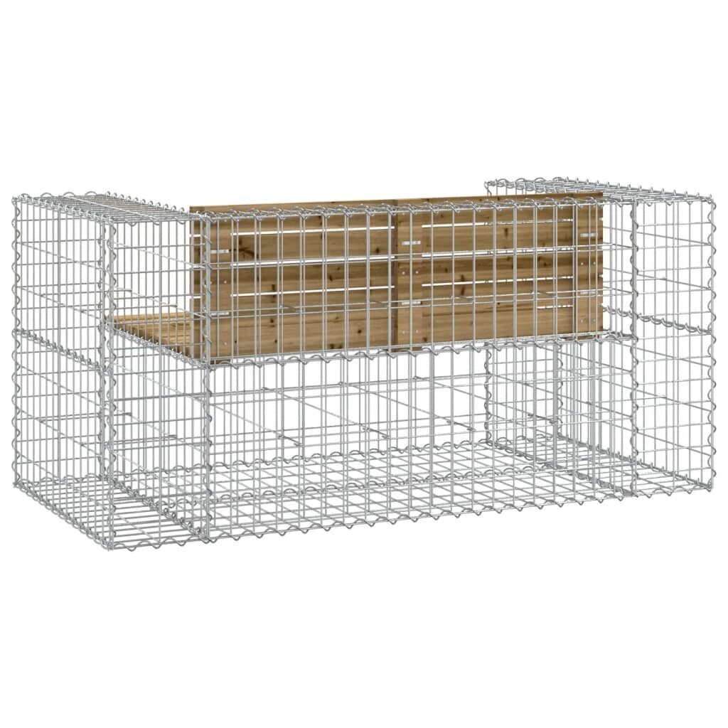 vidaXL Puutarhapenkki kivikori tyyli 143x71x65,5 cm kyllästetty mänty hinta ja tiedot | Puutarhapenkit | hobbyhall.fi