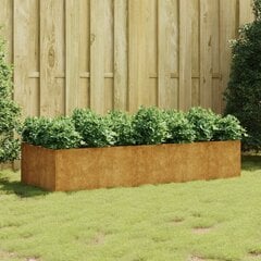 vidaXL Korotettu kukkalaatikko 200x80x40 cm Corten teräs hinta ja tiedot | Kukkalaatikot | hobbyhall.fi