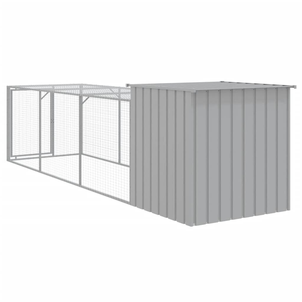 vidaXL Kanakoppi/ulkotila v.harmaa 110x609x110 cm galvanoitu teräs hinta ja tiedot | Kuljetushäkit ja kuljetuslaatikot | hobbyhall.fi