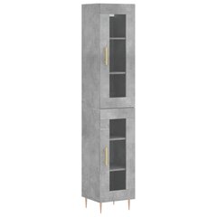 vidaXL Kaappi betoninharmaa 34,5x34x180 cm tekninen puu hinta ja tiedot | Lipastot | hobbyhall.fi