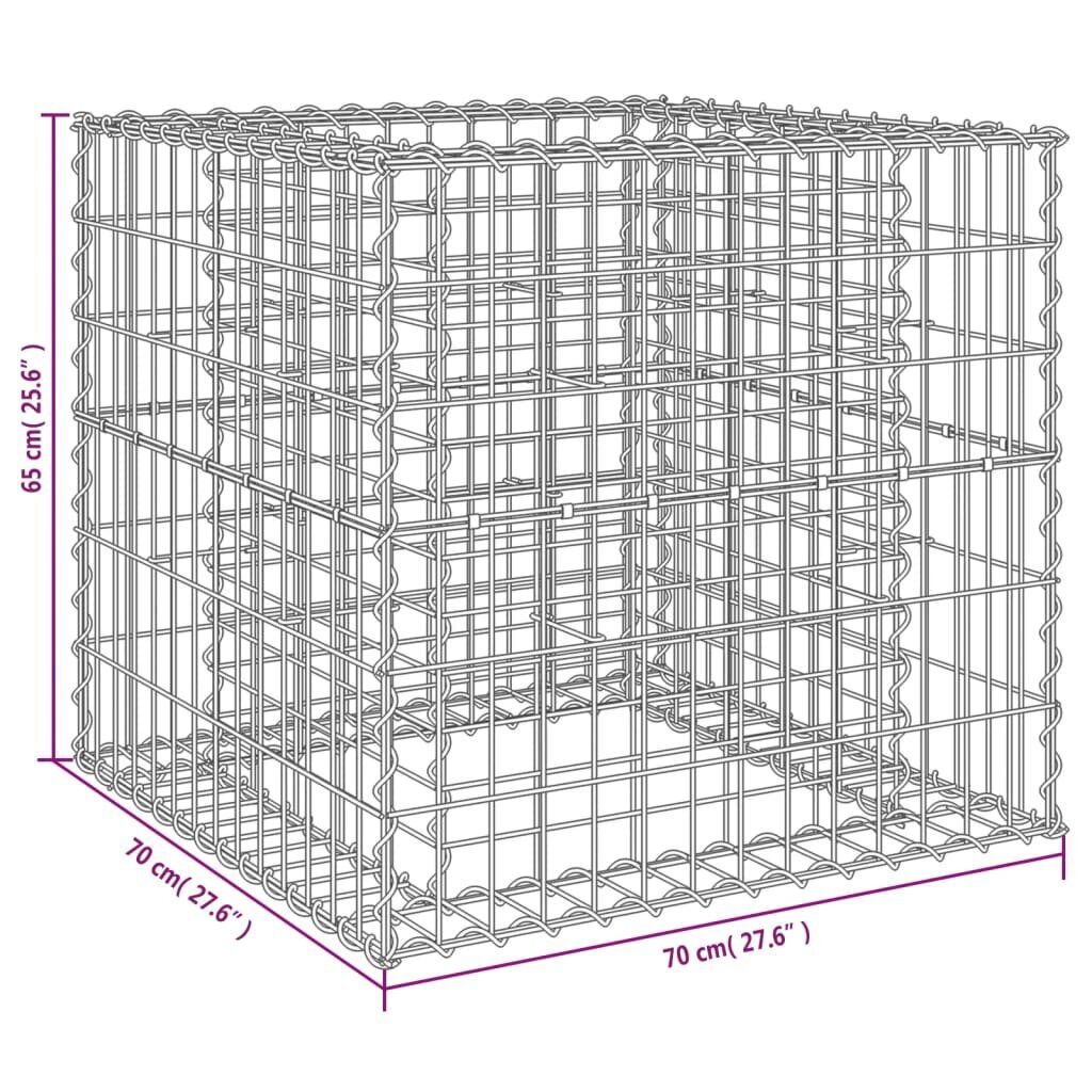 vidaXL Kivikori hopea 70x70x65 cm galvanoitu rauta hinta ja tiedot | Aidat ja tarvikkeet | hobbyhall.fi