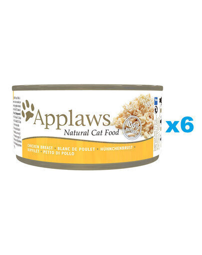 Applaws aikuisille kissoille kananrinnalla, 6x70 g hinta ja tiedot | Kissanruoka | hobbyhall.fi