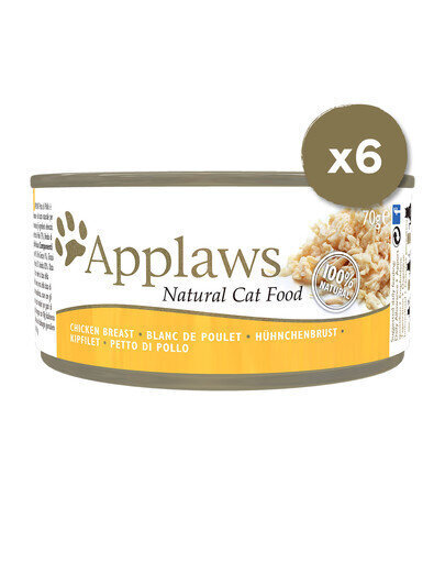 Applaws aikuisille kissoille kananrinnalla, 6x70 g hinta ja tiedot | Kissanruoka | hobbyhall.fi