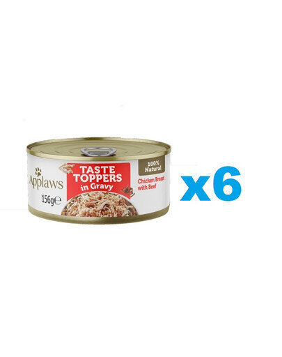 Applaws Taste Toppers aikuisille koirille kananrintaa ja naudanlihahyytelöä, 6x156 g hinta ja tiedot | Koiran märkäruoka | hobbyhall.fi