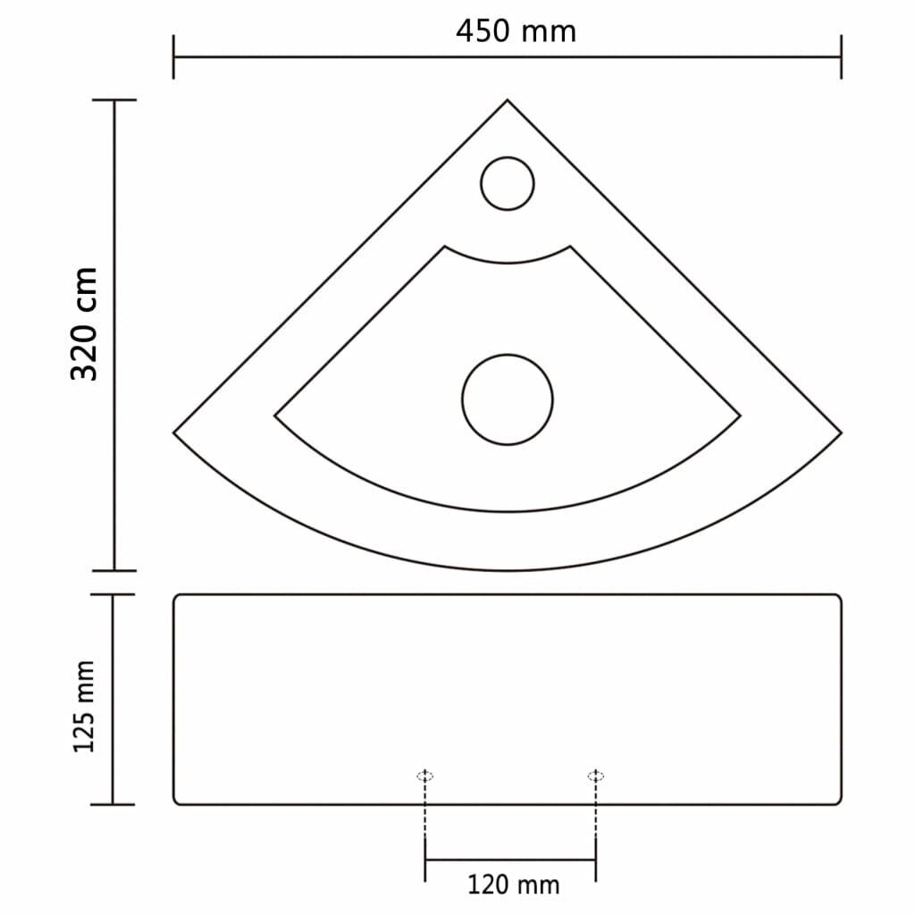 vidaXL Pesuallas ylivuodolla 45x32x12,5 cm musta hinta ja tiedot | Pesualtaat | hobbyhall.fi