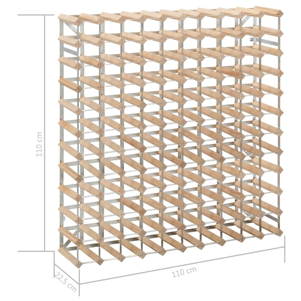 vidaXL Viinipulloteline 120 pullolle kierrätetty puu hinta ja tiedot | Keittiövälineet | hobbyhall.fi