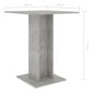 vidaXL Bistropöytä betoninharmaa 60x60x75 cm lastulevy hinta ja tiedot | Ruokapöydät | hobbyhall.fi