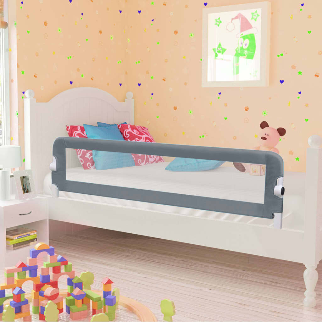 vidaXL Turvalaita sänkyyn polyesteri 150x42 cm harmaa hinta ja tiedot | Lasten turvallisuus | hobbyhall.fi