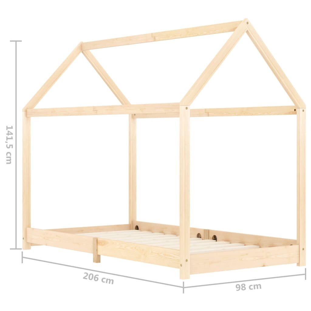 vidaXL Lasten sängynrunko täysi mänty 90x200 cm hinta ja tiedot | Lastensängyt | hobbyhall.fi