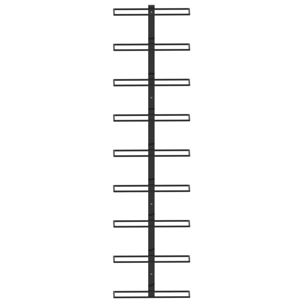 vidaXL Seinäkiinnitteinen viinipulloteline 9 pullolle musta rauta hinta ja tiedot | Hyllyt | hobbyhall.fi