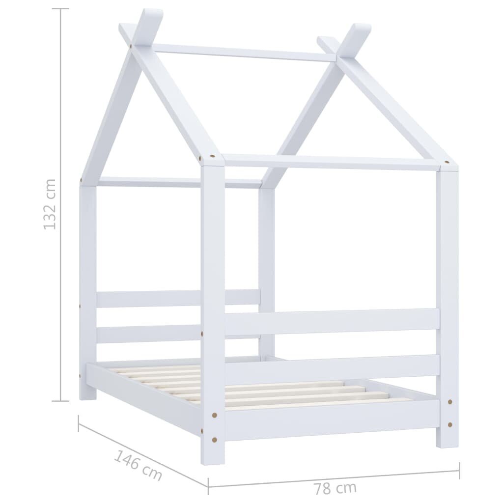 vidaXL Lasten sängynrunko valkoinen täysi mänty 70x140 cm hinta ja tiedot | Lastensängyt | hobbyhall.fi