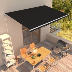 vidaXL Manuaalisesti sisäänkelattava markiisi 500x300 cm antrasiitti hinta ja tiedot | Aurinkovarjot ja markiisit | hobbyhall.fi