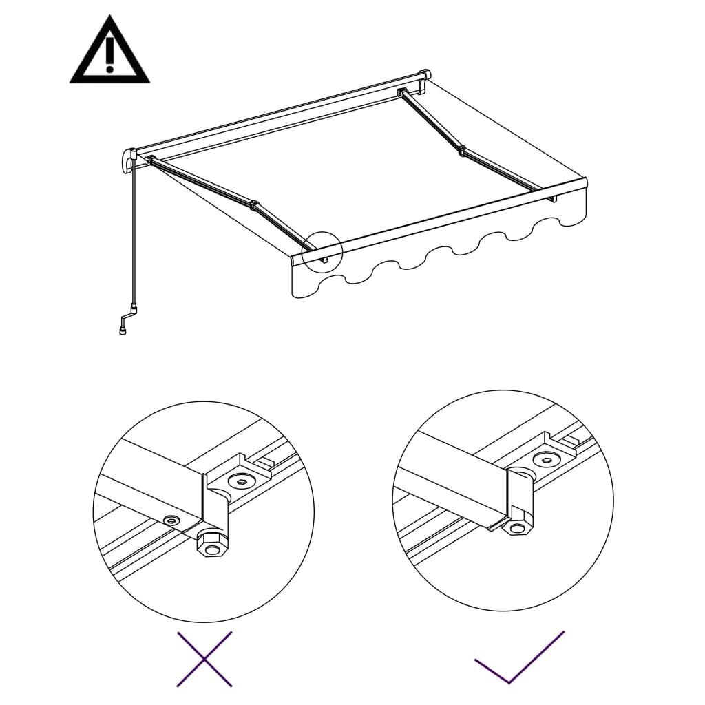 vidaXL Manuaalisesti sisäänkelattava markiisi 350x250cm oranssi/ruskea hinta ja tiedot | Aurinkovarjot ja markiisit | hobbyhall.fi