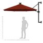 vidaXL Seinäkiinnitteinen aurinkovarjo metallitolppa 300 cm terrakotta hinta ja tiedot | Aurinkovarjot ja markiisit | hobbyhall.fi