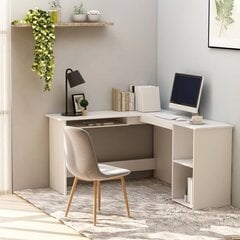vidaXL L-muotoinen kulmapöytä valkoinen 120x140x75 cm lastulevy hinta ja tiedot | Tietokonepöydät ja työpöydät | hobbyhall.fi