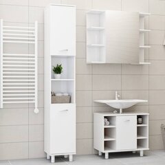 vidaXL 3-osainen kylpyhuonekalustesarja korkeakiilto valk. lastulevy hinta ja tiedot | Kylpyhuonekalusteet | hobbyhall.fi