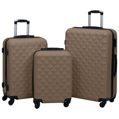 vidaXL Kovapintainen matkalaukkusetti 3 kpl ruskea ABS hinta ja tiedot | Matkalaukut ja matkakassit | hobbyhall.fi