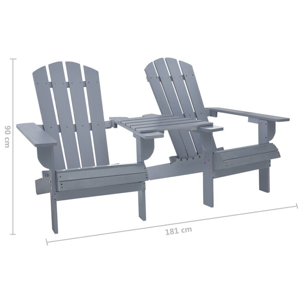 vidaXL Adirondack-puutarhatuoli täysi kuusi harmaa hinta ja tiedot | Puutarhatuolit | hobbyhall.fi