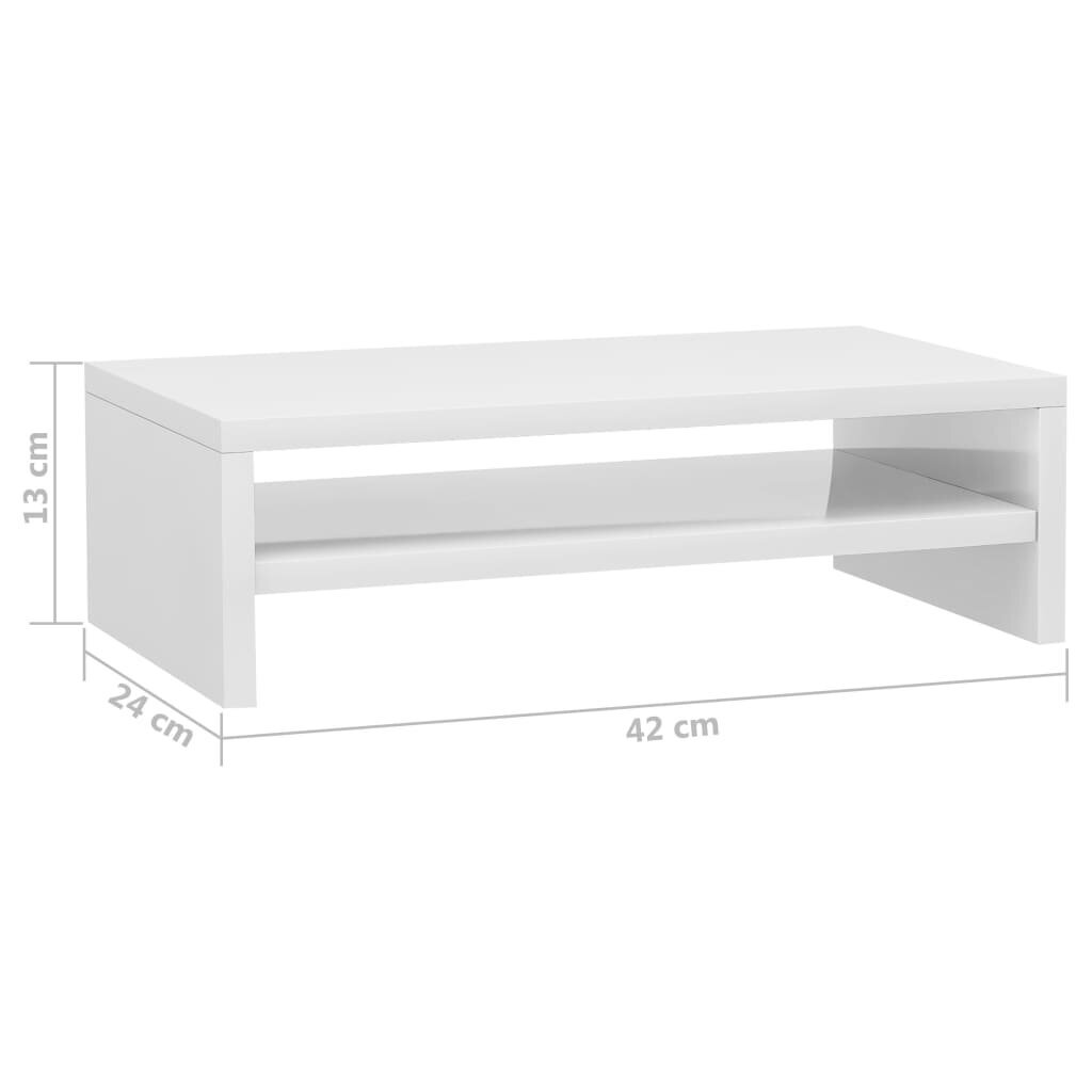 vidaXL Näyttökoroke korkeakiilto valkoinen 42x24x13 cm lastulevy hinta ja tiedot | Tietokonepöydät ja työpöydät | hobbyhall.fi