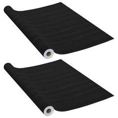 vidaXL Itseliimautuvat ovikalvot 2 kpl tumma puu 210x90 cm PVC hinta ja tiedot | Ikkunakalvot ja kontaktimuovit | hobbyhall.fi