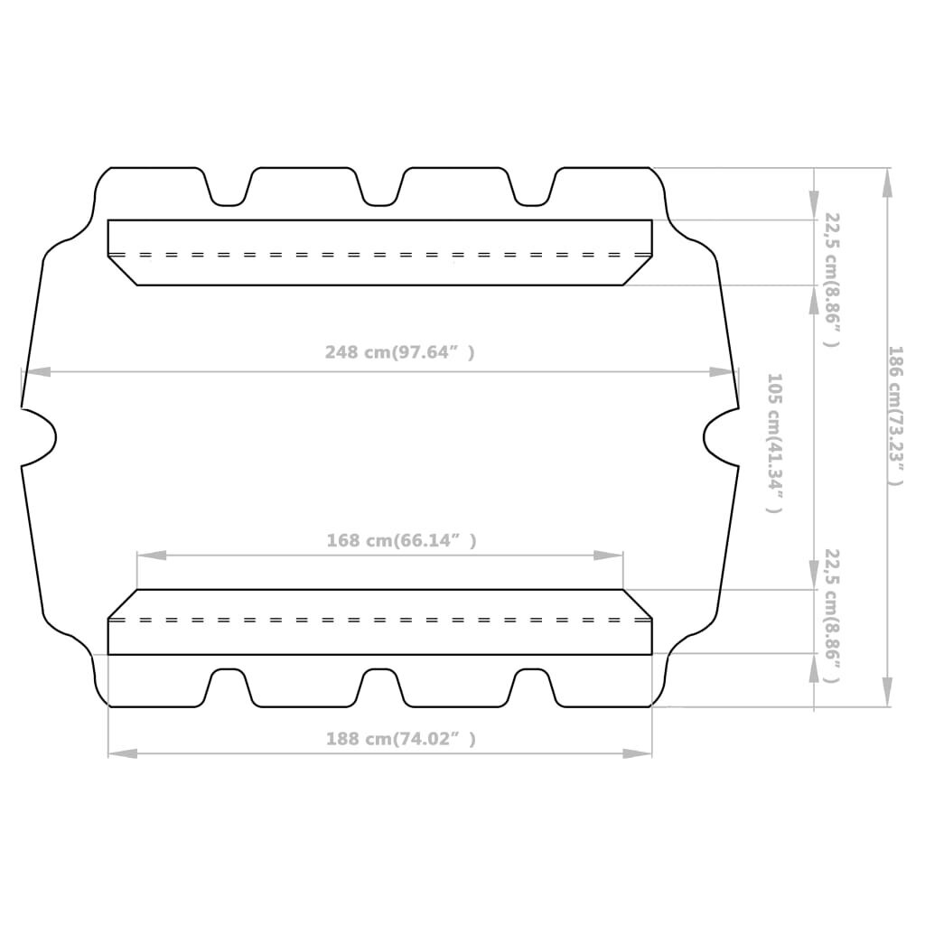 vidaXL Vaihtokatos puutarhakeinuun valkoinen 188/168x145/110 cm hinta ja tiedot | Puutarhakeinut | hobbyhall.fi