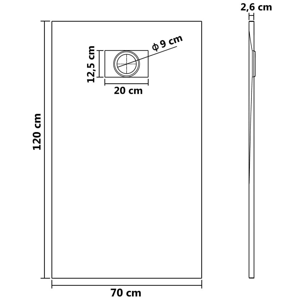 vidaXL Suihkualusta SMC ruskea 120x70 cm hinta ja tiedot | Suihkualtaat | hobbyhall.fi