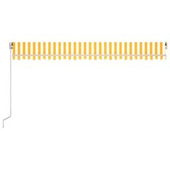 vidaXL Automaattisesti sisäänkelattava markiisi 500x300 cm keltavalk. hinta ja tiedot | Aurinkovarjot ja markiisit | hobbyhall.fi