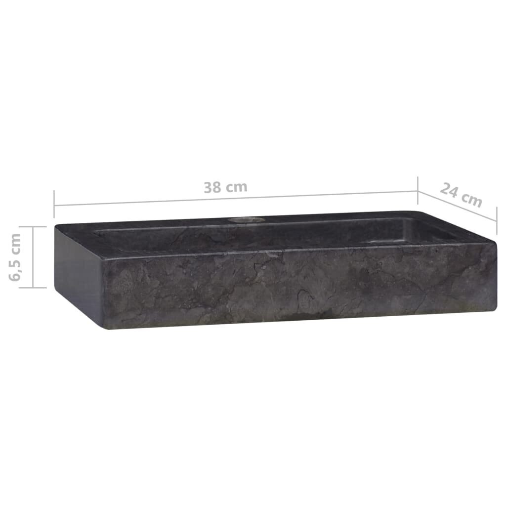 vidaXL Seinäkiinnitettävä Pesuallas musta 38x24x6,5 cm marmori hinta ja tiedot | Pesualtaat | hobbyhall.fi