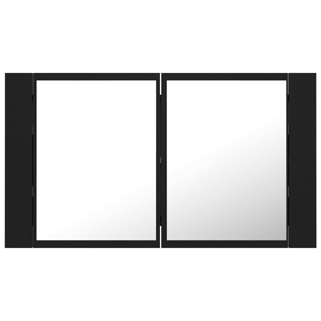 vidaXL Kylpyhuoneen LED peilikaappi musta 80x12x45 cm akryyli hinta ja tiedot | Kylpyhuonekaapit | hobbyhall.fi