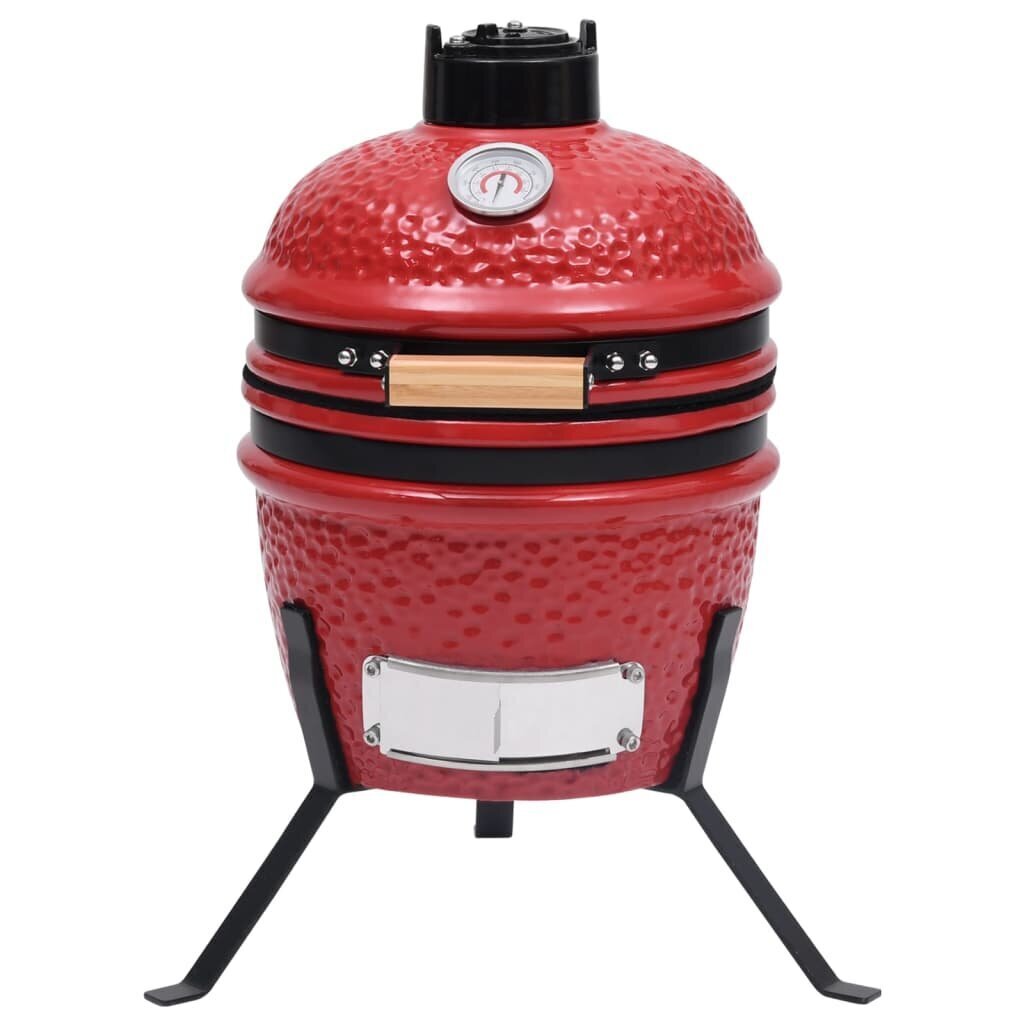 vidaXL Kamado 2-in-1 grilli/savustin keramiikka 56 cm punainen hinta ja tiedot | Grillit | hobbyhall.fi