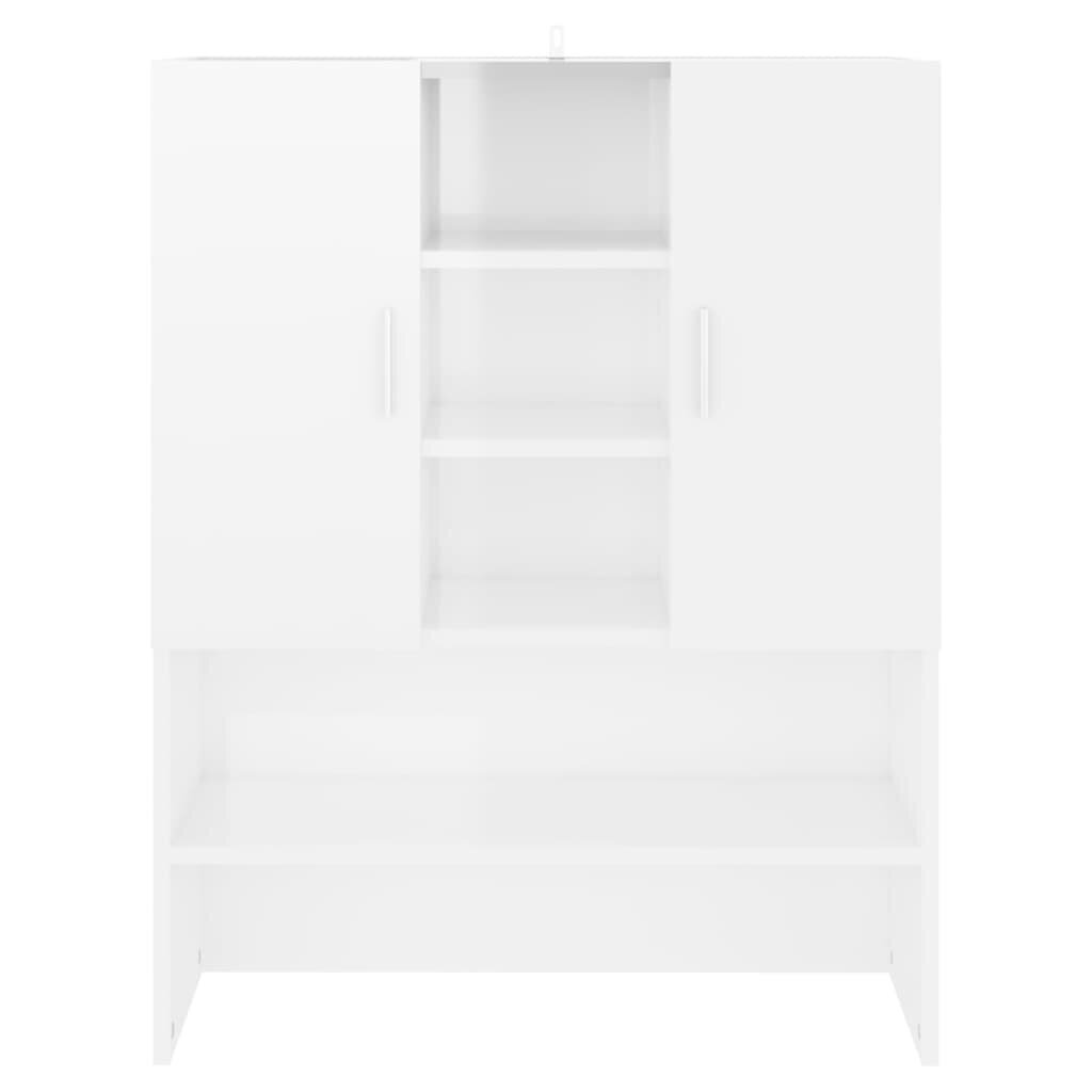 vidaXL Pesukonekaappi korkeakiilto valkoinen 70,5x25,5x90 cm hinta ja tiedot | Kylpyhuonekaapit | hobbyhall.fi