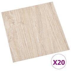 vidaXL Itsekiinnittyvät lattialankut 20 kpl PVC 1,86 m² vaaleanruskea hinta ja tiedot | Lattialaatat | hobbyhall.fi