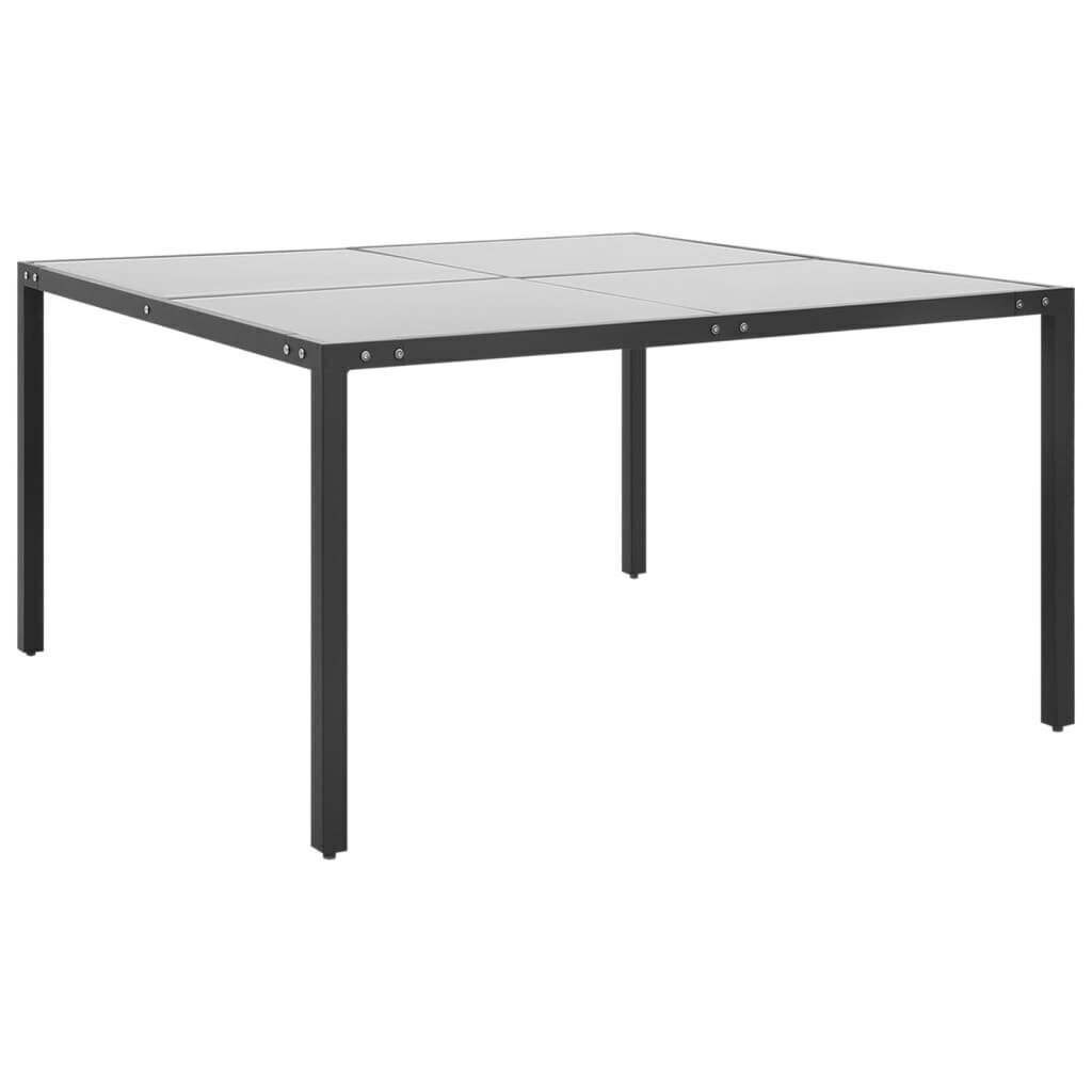 vidaXL Puutarhapöytä antrasiitti 130x130x72 cm teräs ja lasi hinta ja tiedot | Puutarhapöydät | hobbyhall.fi