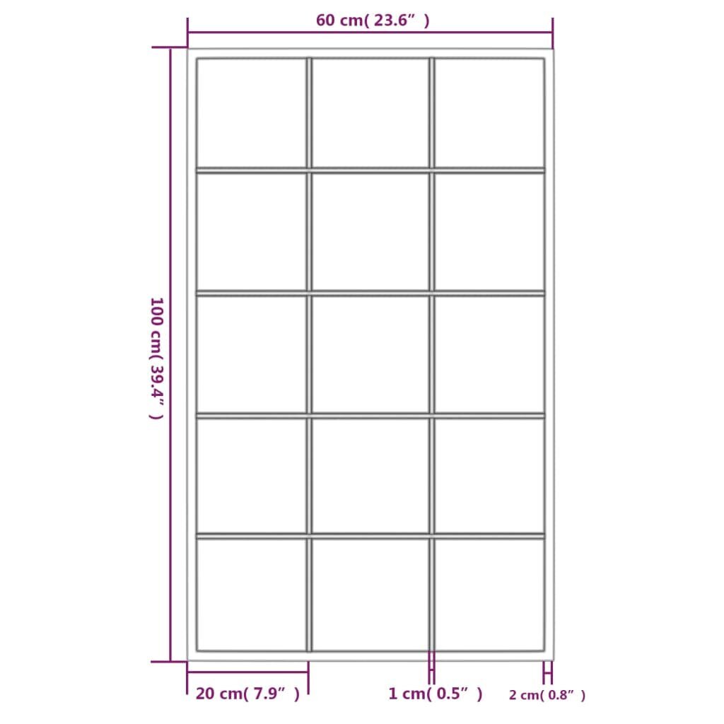 vidaXL Seinäpeilit 3 kpl musta 100x60 cm metalli hinta ja tiedot | Peilit | hobbyhall.fi