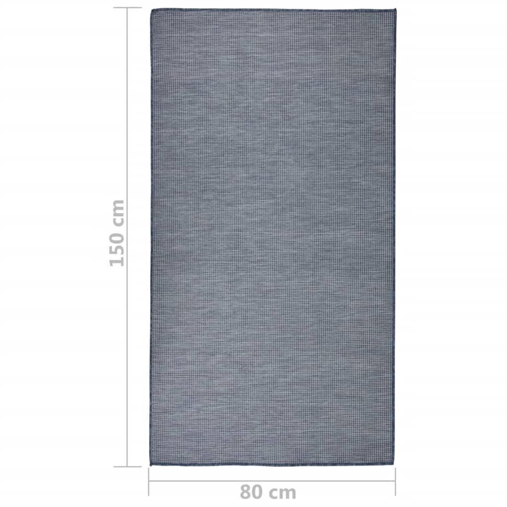 vidaXL Ulkomatto Flatweave 80x150 cm sininen hinta ja tiedot | Isot matot | hobbyhall.fi