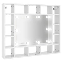 vidaXL Peilikaappi LED-valoilla korkeakiilto valkoinen 91x15x76,5 cm hinta ja tiedot | Kylpyhuonekaapit | hobbyhall.fi