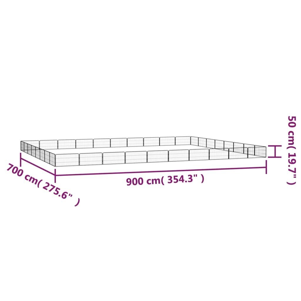 vidaXL Koiranhäkki 32 paneelia musta 100x50 cm jauhemaalattu teräs hinta ja tiedot | Pedit ja pesät | hobbyhall.fi