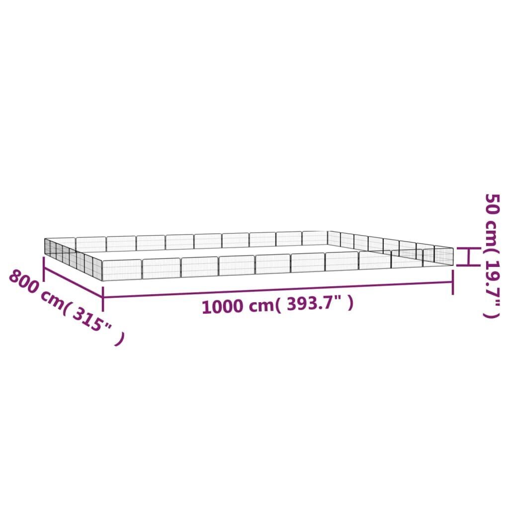 vidaXL Koiranhäkki 36 paneelia musta 100x50 cm jauhemaalattu teräs hinta ja tiedot | Pedit ja pesät | hobbyhall.fi