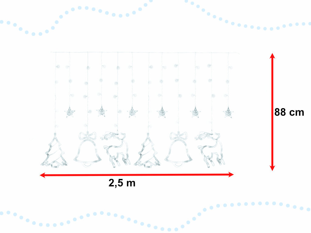 Verhonsipulit peura, luonnonvalkoinen, 2,5 m. hinta ja tiedot | Jouluvalot | hobbyhall.fi