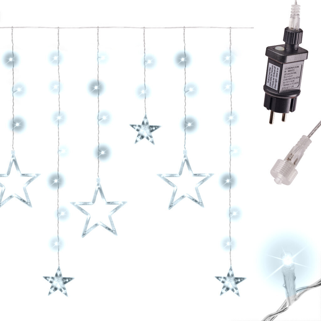 Verhon lamput tähdet, luonnonvalkoinen, 2,5 m. hinta ja tiedot | Jouluvalot | hobbyhall.fi