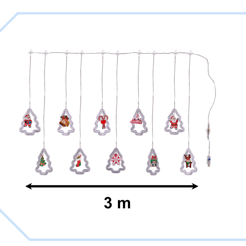 Muotoillut verhonheittimet, luonnonvalkoinen, 3 m. hinta ja tiedot | Jouluvalot | hobbyhall.fi