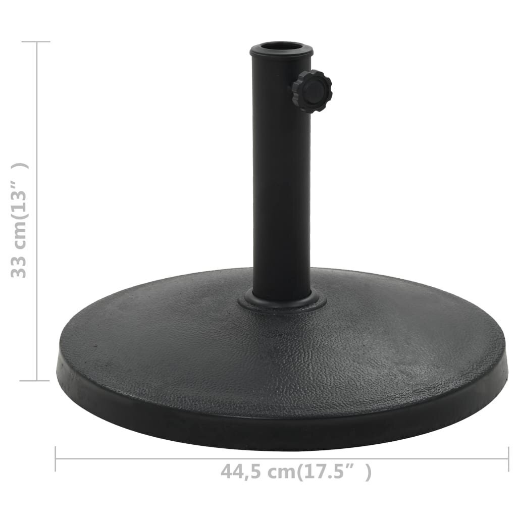 vidaXL Aurinkovarjon jalka polyresiini 10 kg pyöreä musta hinta ja tiedot | Aurinkovarjot ja markiisit | hobbyhall.fi
