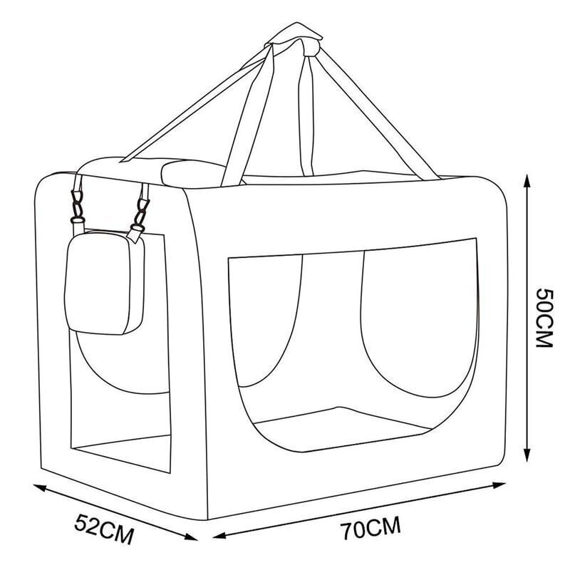 Kuljetuslaukku lemmikille L, 70 x 52 x 50 cm, beige hinta ja tiedot | Kuljetushäkit ja kuljetuslaatikot | hobbyhall.fi