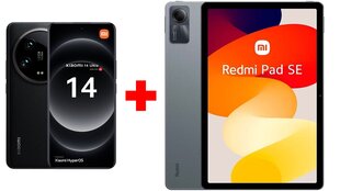 Xiaomi 14 Ultra 5G 16/512GB Black + Xiaomi Redmi Pad SE 4/128GB WiFi Graphite Gray hinta ja tiedot | Matkapuhelimet | hobbyhall.fi