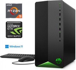 HP Pavilion Gaming Ryzen 5-4600G 16 Gt 512 Gt SSD GTX 1650 SUPER Windows 11 Professional hinta ja tiedot | Pöytätietokoneet | hobbyhall.fi