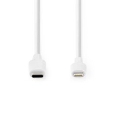 Kaapeli Nedis USB-C, Lightning MFI, 2m, valkoinen hinta ja tiedot | Puhelinkaapelit | hobbyhall.fi