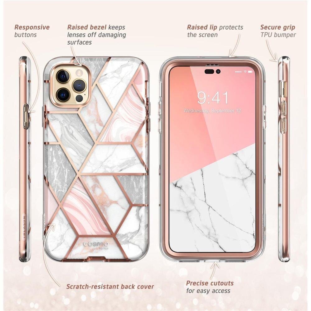 Supcase Cosmo iPhone 14 Pro Max Marble hinta ja tiedot | Puhelimen kuoret ja kotelot | hobbyhall.fi